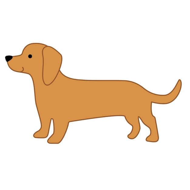 Dachshund dog in red short hair color icon