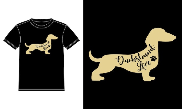 Dachshund Love Dog Lover Gifts T-Shirt design template, Car Window Sticker, POD, cover, Isolated