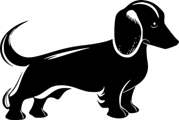 Vector dachshund minimalist and flat logo vector illustration