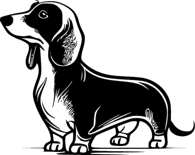 Vector dachshund minimalist and flat logo vector illustration