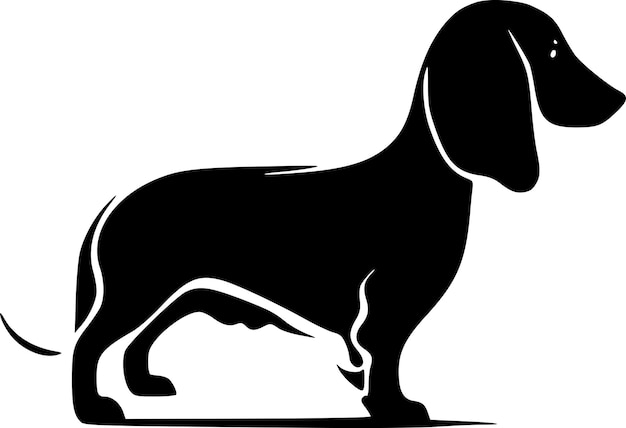 Vector dachshund minimalist and simple silhouette vector illustration