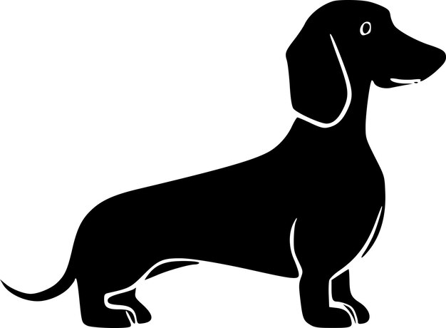 Vector dachshund minimalist and simple silhouette vector illustration