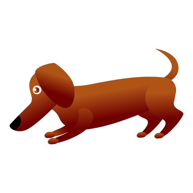 Dachshund playing icon Cartoon of dachshund playing vector icon for web design isolated on white background