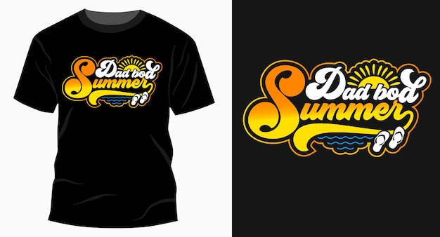 Dad bod summer beach typography t shirt design vector graphic