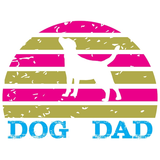 Dad dog typography tshirt design