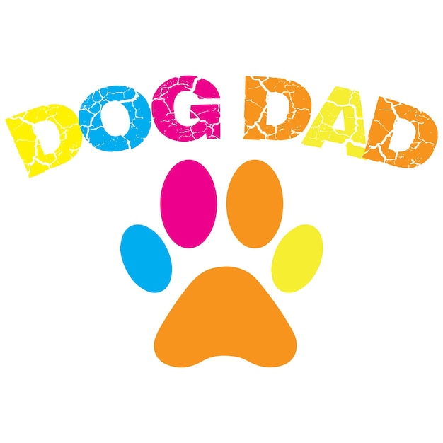 Dad dog typography tshirt design