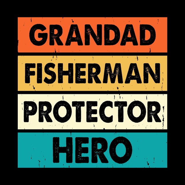 Dad Lover Father's Day Funny Fishing Fisherman Retro Vintage Fish Tshirt Design