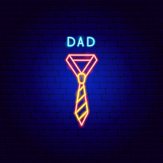 Dad neon label