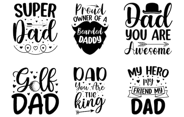 Dad Svg タイポグラフィ T シャツ バンドル、パパ T シャツ セット、Svg T シャツ バンドル、父の日 T シャツ、Dad TS