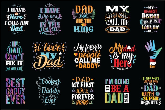 Dad t shirt design bundle