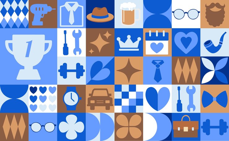 Vector dads essentials a collage of fatherhood and style