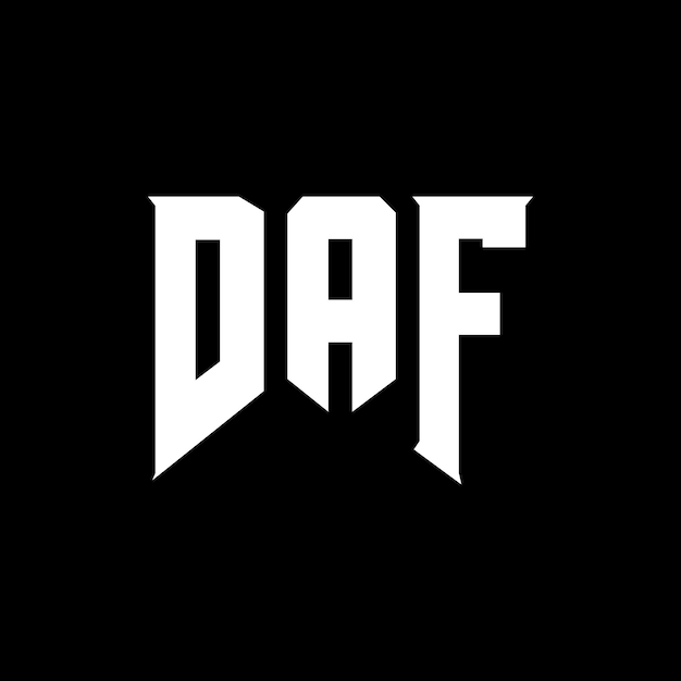デーフ・レター・ロゴデザイン (DAF) - 黒と白の色の組み合わせダフ・ロゴ (DAF) - ベクトル・ロゴ - デーフアイコン - ダフ・アルファベット - ダフ タイポグラフィー - デイヴ・ロゴ