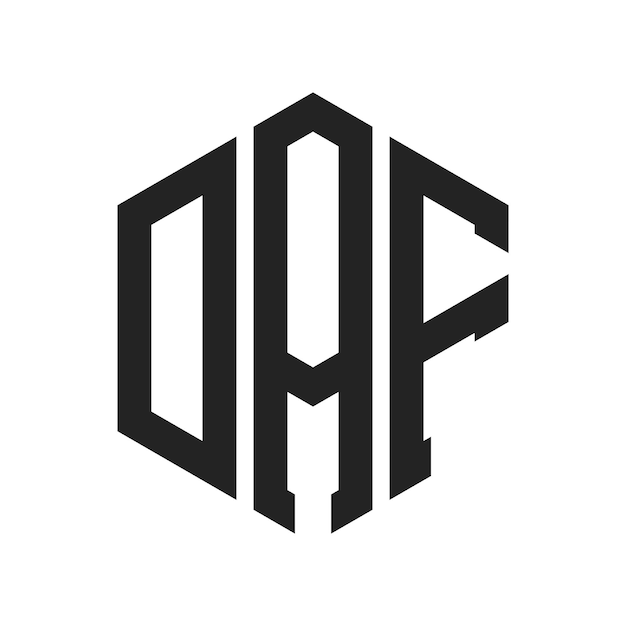 daf logo design initial letter daf monogram logo using hexagon shape