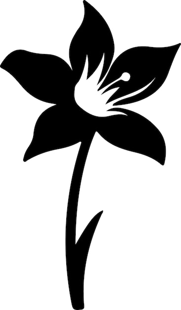 daffodil black silhouette with transparent background