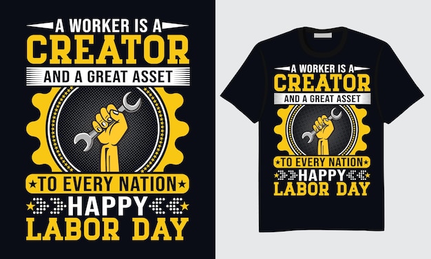 Dag van de Arbeid T-shirt Design, Happy Labor Day T-shirt Design, Internationale Dag van de Arbeid T-shirt Design