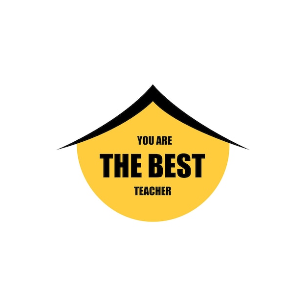 Dag van de leraar Vector print in vlakke stijl Handgetekende letters You Are The Best Teacher