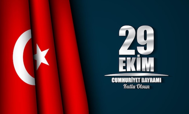 Dag van de Republiek Turkije achtergrond vectorillustratie