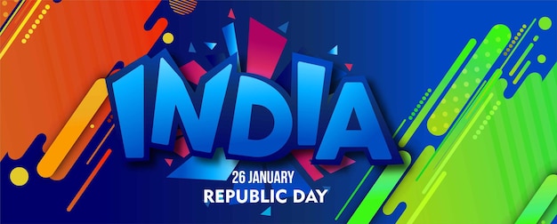 Dagconcept van de Indiase Republiek met tekst 26 januari Vectorillustratie