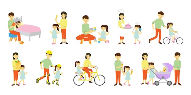 dagelijkse activiteiten van ouders met kinderen