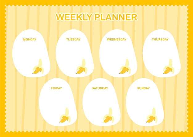 Dagelijkse en wekelijkse planner met banana