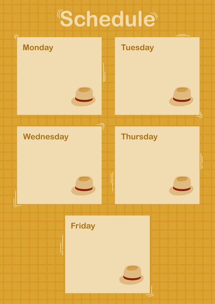 Dagelijkse en wekelijkse planner met Fedora Hat