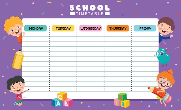 Dagelijkse en wekelijkse planner voor kinderen