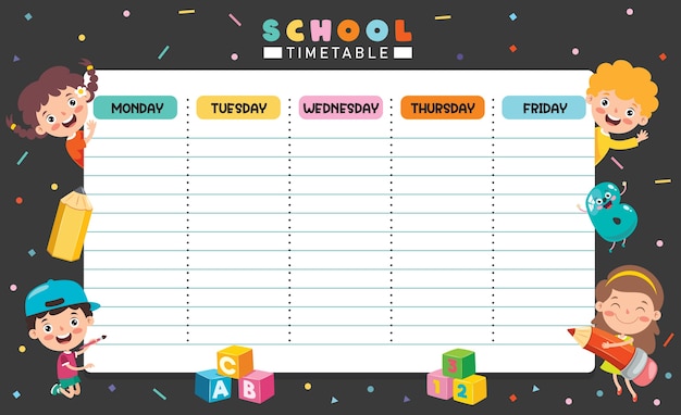 Dagelijkse en wekelijkse planner voor kinderen