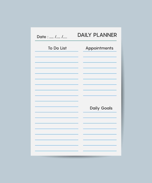 Vector dagelijkse mijn routines planner sjabloon minimalistische planners zakelijke organisator pagina