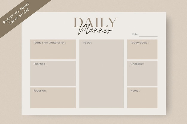 Dagelijkse Planner Ontwerpsjabloon Pagina Voorraad