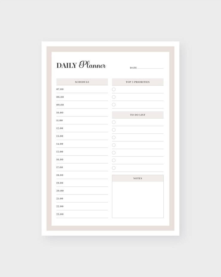 Vector dagelijkse planner-sjabloon planner-sjabloonontwerp