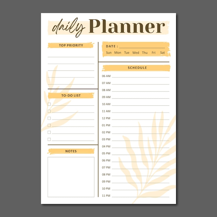 Vector dagelijkse planner vector sjabloon
