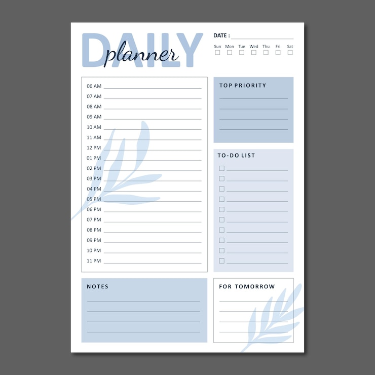 Vector dagelijkse planner vector sjabloon