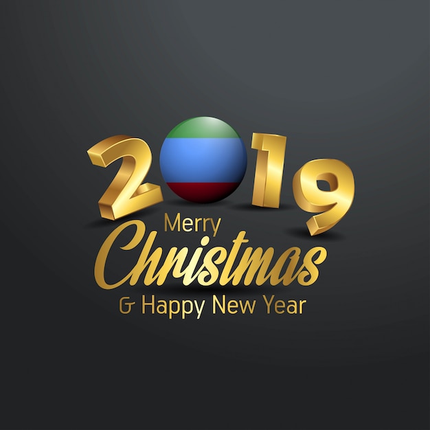 Tipografia dagestan flag 2019 merry christmas