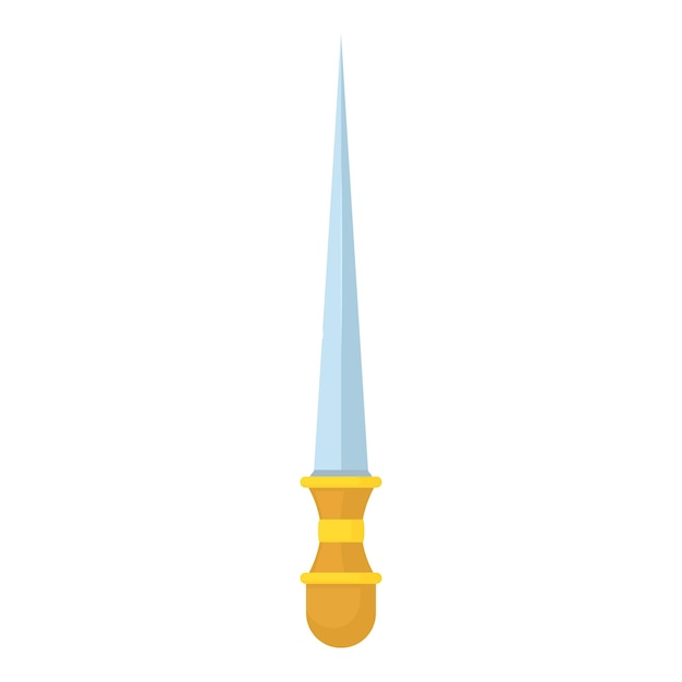 Dagger with a long slender blade icon Cartoon illustration of dagger with a long slender blade ancient dagger vector icon for web