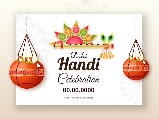 Design di celebrazione dahi handi decorato