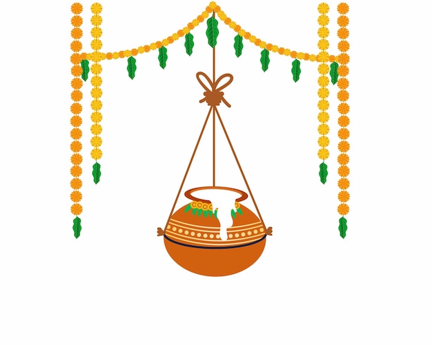 インドの幸せなジャンマシュタミ祭りでのダヒ・ハンディのお祝い