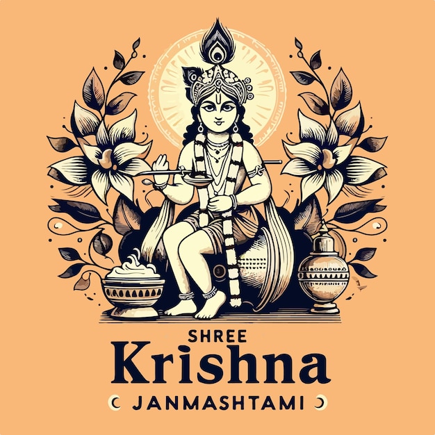 dahi handi festival van gelukkig krishna janmashtami vector illustratie ontwerp