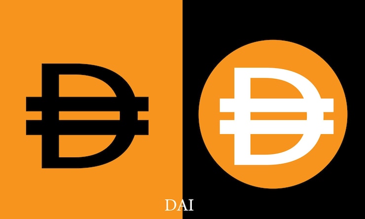 Vector dai dai crypto currency logo. finance concept virtual money.