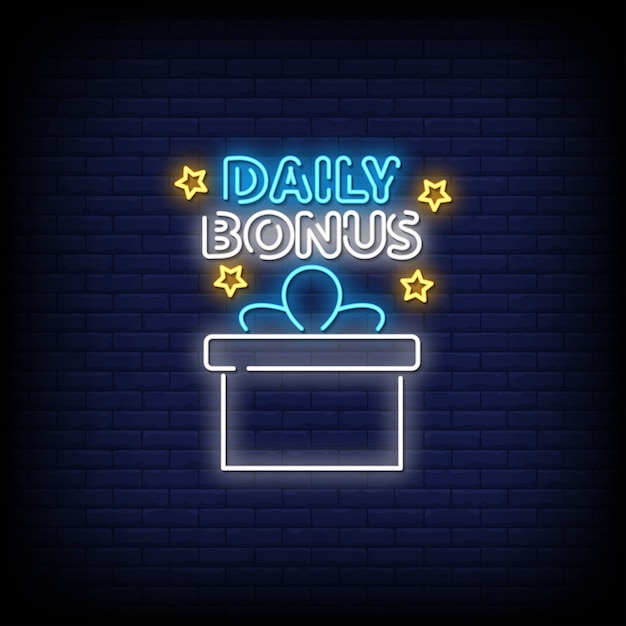 Daily Bonus Neon Signs Style Text