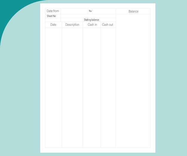 Vector daily cash flow log book daily schedule