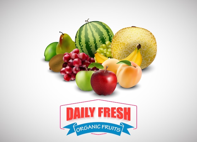 daily fresh organic fruits banner 
