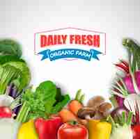 Vector daily fresh orgnic vegetable background