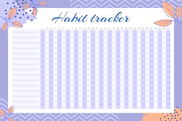 Daily habit tracker template