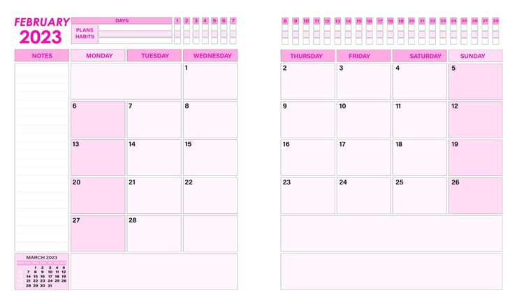 Vector daily monthly planner vector template