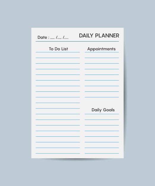 Daily my routines planner template planner minimalisti pagina dell'organizzatore aziendale