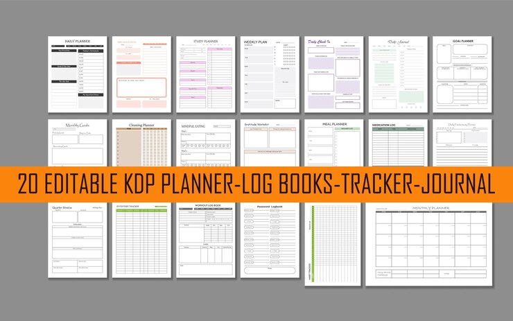 Daily notebook papers kdp interior 20 printable notebook papers editable kdp interior