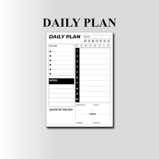 Vector daily planner activities notes list template