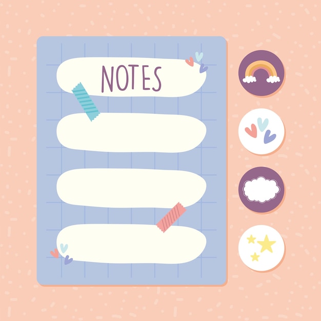 Vector daily planner card