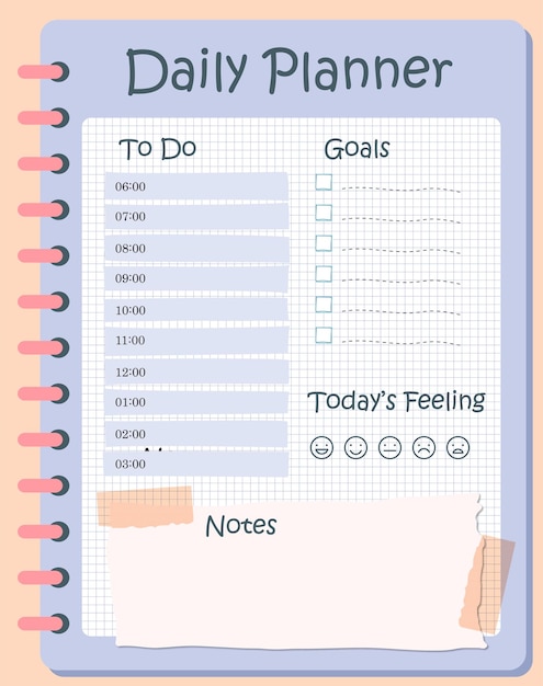 Daily planner for students and teachers. ADHD planner