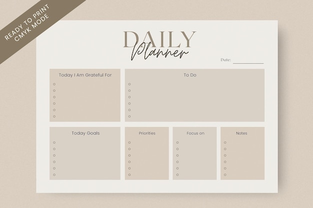 Vector daily planner template image design stock